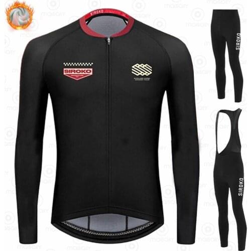 2021 NEW SIROKO Winter Cycling Wear MTB Bike Clothing Pro Team Ropa Ciclismo Hombre Fleece MTB Bike Clothing Cycling Bib Set