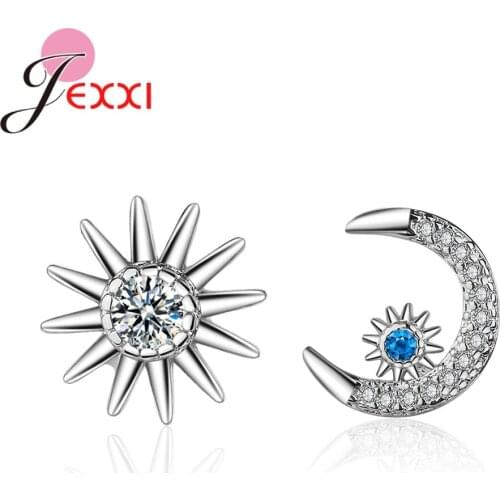 New Arrival Hot Sale Trendy Cute Asymmetric Stud Earrings Fashion Jewelry Earrings Moon Star For Women Brincos Brinco Oorbellen