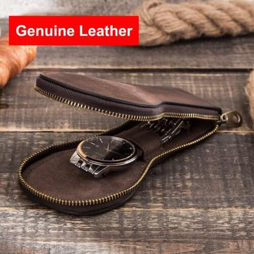 Genuine Leather Watch Storage Box for Daniel Wellington Retro Matte Display Case Jewelry Collection Organiser Holder Zipper Bag