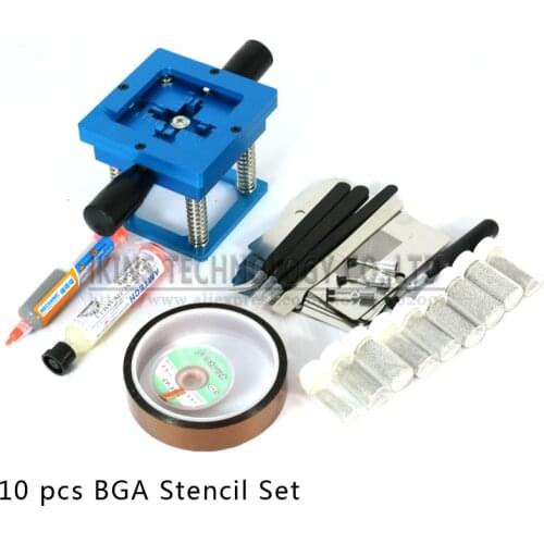 90*90 BGA Rework Fixtures With 10pcs Universal Reballing Bga Stencil Kit + Accessories For Laptop Game Console