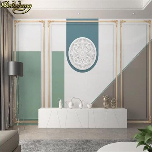 Beibehang custom Modern photo mural wall paper minimalist relief geometric European wallpaper for living room TV background wall