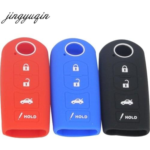 Jingyuqin 4 Button Silicone Remote Key Cover Case For MAZDA 3 5 6 MX-5 CX-5 CX-7 CX-9 Miata Fob Skin Protector Holder