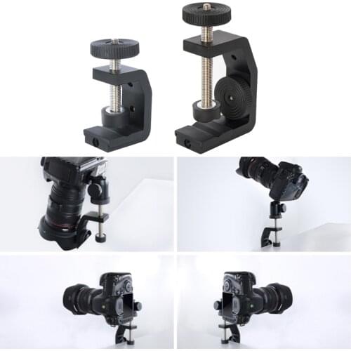 Universal C-Clamp Desktop Type Q Screw Mount Clip Adapter Holder with 1/4 Screw N0PB