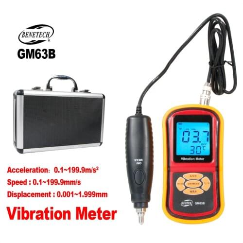 BENETECH Vibration Analyzer Vibrator Analizador De Vibraciones Digital Vibration Meter Tester Handheld GM63B Medidor Vibraciones