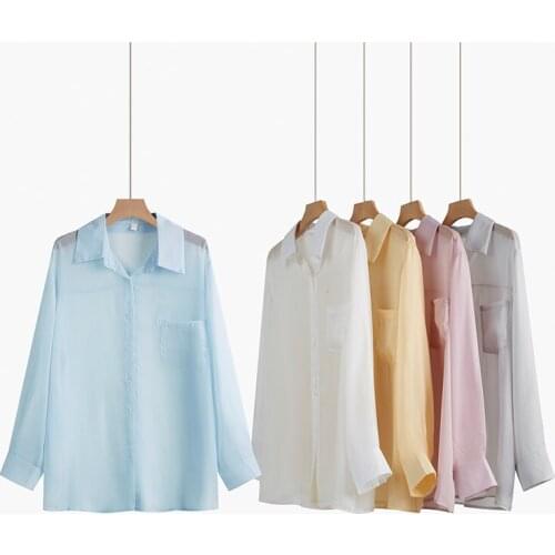 2021 Spring Women Summer Blouse Korean Long Sleeve Womens Tops And Blouses Vintage Women Shirts Casual Button Tops