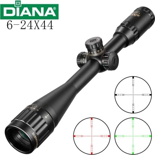 DIANA6-24X44hunting tactical optics cross red light rifle scope Green Red Illuminated sniper rifle scope airsoft air weapons
