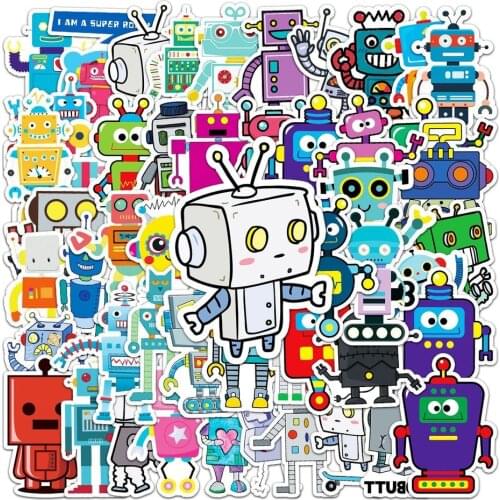 10/50PCS Cartoon Robot Anime Stickers Graffiti for Laptop Guitar Motorcycle Skateboard Luggage Waterproof Decal Toys Pegatinas