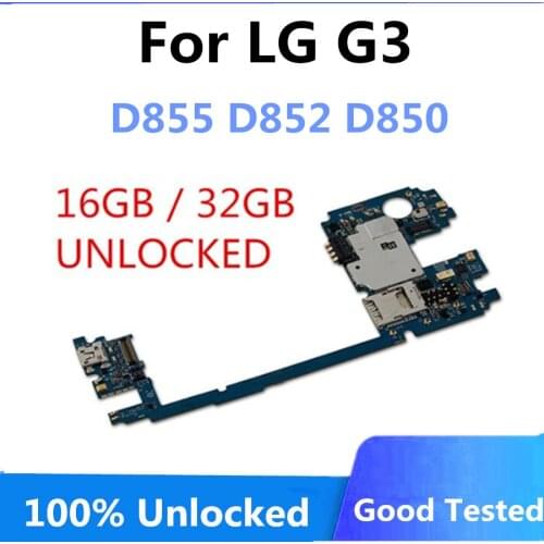 Original Unlocked Logic Boards Mainboard for LG G3 D855 D850 D852 With Android Syste Motherboard 16GB 32GB Full Working
