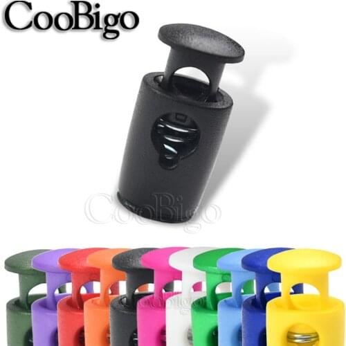 20pcs/pack Colorful Cord Lock Stopper Cylinder Barrel Plastic Toggle Clip for Paracord Lanyard Rope DIY Accessories 18.5x8.5 mm