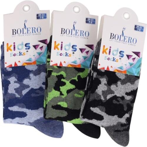 3 Pair Children Cotton Boys Camouflage Pattern Kids Socks For Boy