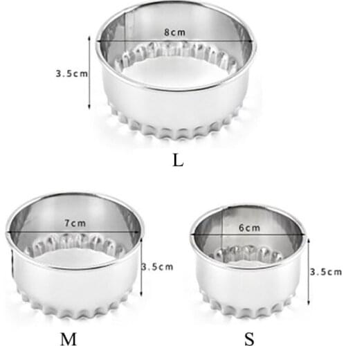 3PCS Stainless Steel Crinkle Scone Pastry Quiche Dumpling Wrapper Cookie Cutters Dumpling Wrapper Cutter Kitchen Tools