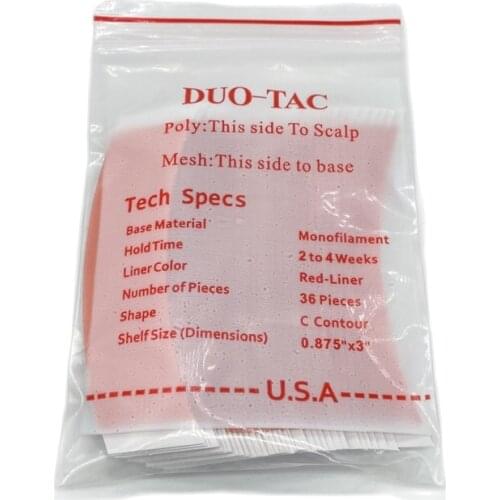 36 PCS/Lot red Duo-TAC double sided Tape for toupee wig adhesive arc super strong wig tape 4 weeks lasting
