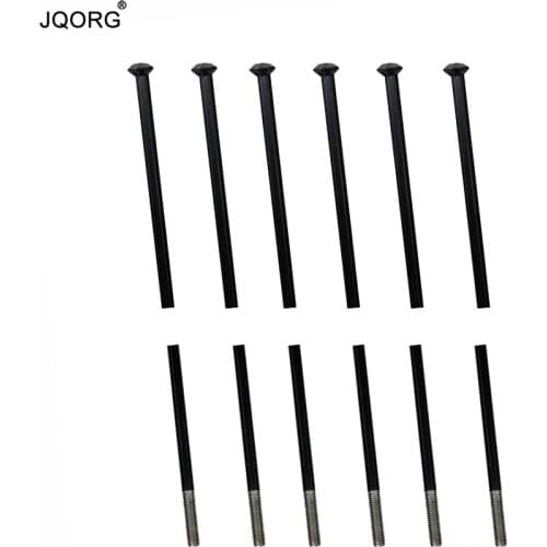 36 Pieces A Lot 14 G 2.0 mm Straight Pull Mountain Bike Spokes 304 Stainless Steel Material Cylinder Black Color MTB Spokes