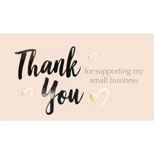 50pcs 5*9cm Thank You Cards for Supporting My Small Business Shopping Purchase Thanks Greeting Cards Gift Message Card Writable