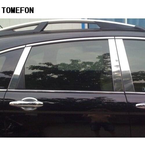 For Honda CRV CR-V 2007 2008 2009 2010 2011 Car Stainless Steel Window Trims Center Pillars B + C Pillar Covers Car Styling 6Pcs
