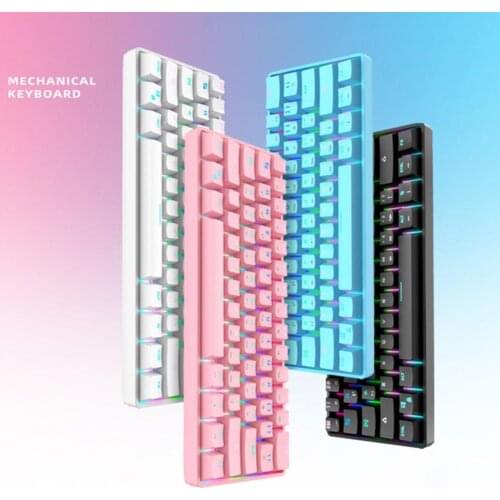 61-Key Mini Gaming RGB Dual Mode Wireless Bluetooth Mechanical keys Keyboard For PC Laptop Mobile Phone