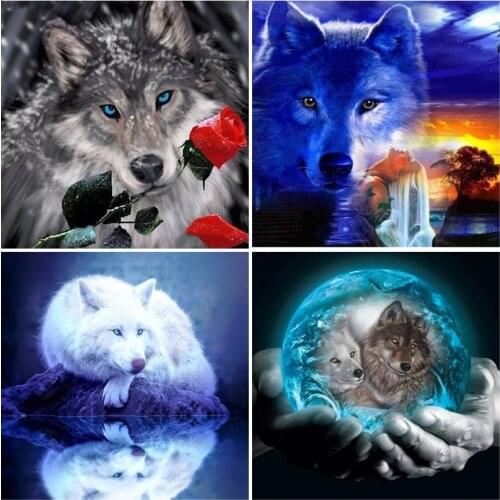 Diamond Painting Animal Wolf Art 5D DIY Diamond Embroidery Full Square Rhinestone Mosaic Cross Stitch Kit Wall Gift Home Decor