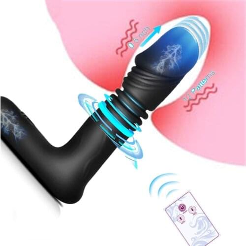 Wireless Remote Control Telescopic Dildo Butt Plug G Spot Stimulate Prostate Massager Anal Vibrator Sex Toys For Men Women