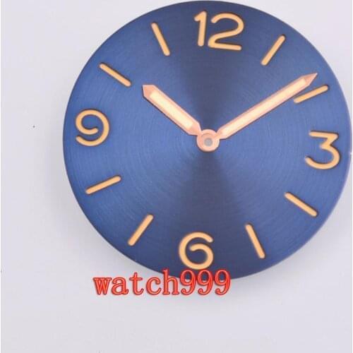 38.9mm parnis Rose gold hands sandwich Blue Dial Sterile watch dial fit ETA 6497 6498 ST3600 movement