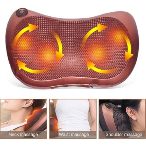 Neck Shoulder Back Body Electric Massage Pillow Infrared Heating Shiatsu Massager Device Cervical Healthy Massageador Relaxation