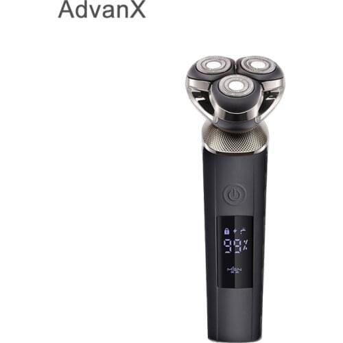 AdvanX Electric Shavers Floating Triple Blade Washable Body With Lcd Display Face Shave