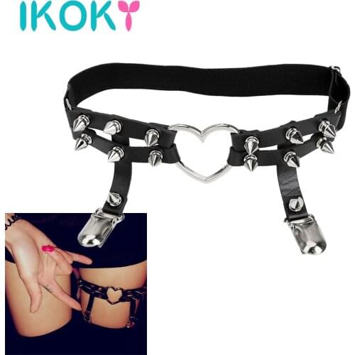IKOKY Punk Garter Belt Sex Suspenders For the Stockings Adult Products Sex Toys for Women Leg Harness Erotic Role Play