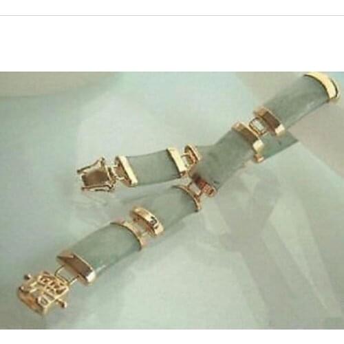 Chinese jewelry green JADE link bracelet AAA style Fine jewe Noble 100% Natural JADE