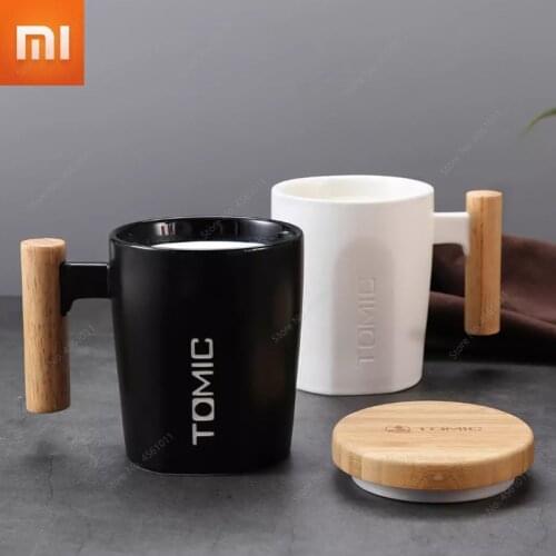 Xiaomi TOMIC Creative Ceramic Mug Cup 400ml Office Teacup Coffee Cups Couples Tea Cups with Bamboo Cover Wooden Handle