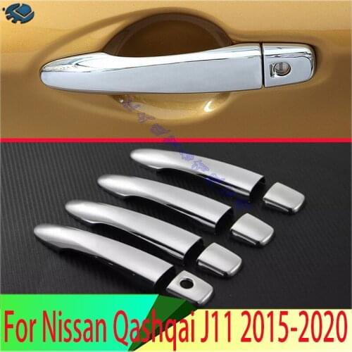 For Nissan Qashqai J11 2015 2016 2017 ABS Chrome Door Handle Cover Without Smart Key Hole Catch Cap Trim Molding Accessories