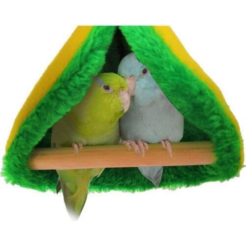 Square Bird Parrot Nest Soft Plush Bird Parrot Hammock Warm Hanging Bed For Pet Cave Cage Hut Tent Toy House For Small Animals