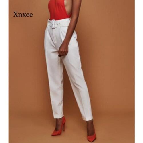 Summer Womens Cropped Pants High Waist Straight Pants Elastic Drawstring Casual Pants Waistband and Ankle Pants