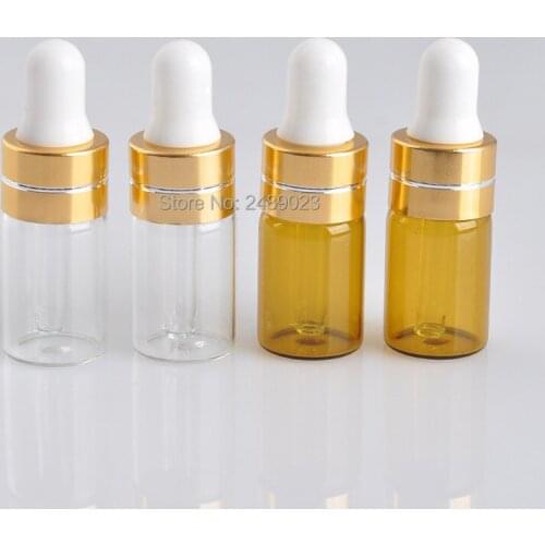 Mini 3ML Small Clear/Amber Glass Dropper Bottle 3cc Mini Glass Vial With Pipette Dropper High Quality Glass Bottle 20pcs/lot