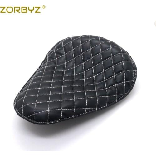 ZORBYZ Motorcycle Black Synthetic Leather Diamond SOLO Driver Seat For Harley Chopper Bobber Custom SX650