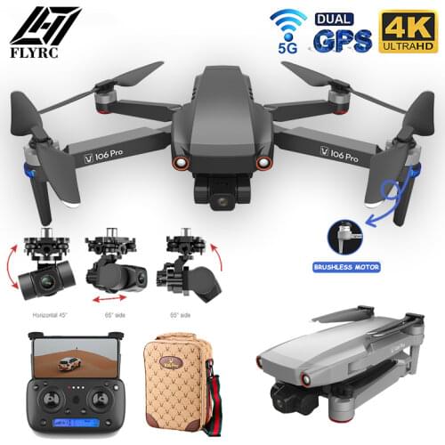 New RC Drone 106Pro GPS 4K HD Dual Camera Three-Axis Anti-Shake Gimbal 5G WIFI FPV Brushless Motor Foldable Quadcopter Gift Toy