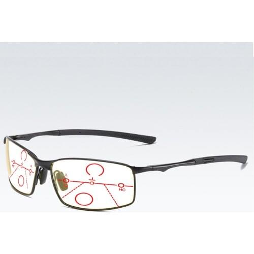 Al-mg Alloy Type Fit the Face Progressive Multifocal Reading Glasses +0.75 +1 +1.25 +1.5 +1.75 +2 +2.25 +2.5 +2.75 To +4
