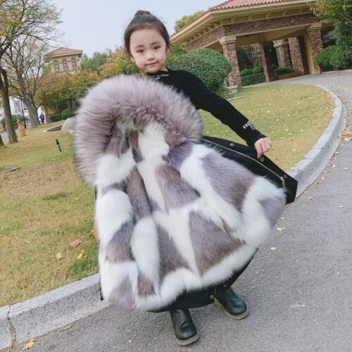 Girls Faux Fox Fur Coat Autumn Winter Childrens Coat Kids Outerwear Artificial Rabbit Fur jacket For Girls Christmas Gift TZ165