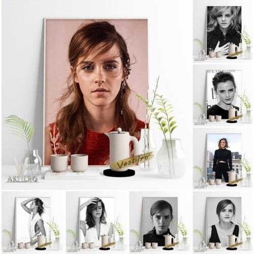 Emma Watson Fashion Black White Art Prints Poster Movie Actress Star Minimalism Canvas Painting Fans Gift Vintage Home Decor