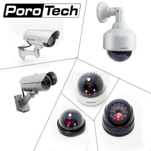Dummy Fake Camera for Surveillance Security Dome Indoor Outdoor with Flashing Red LED Light