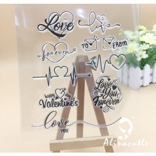 CLEAR STAMPS Love you DIY Scrapbooking Card album paper craft rubber roller transparent silicon stamp AlinaCraft