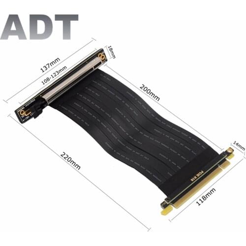 Riser Pci Express X16 Male 90 PCI Express 3.0 16x Riser Ribbon Extender Cable Slot Reverse 360 Degree for Video Card Upright