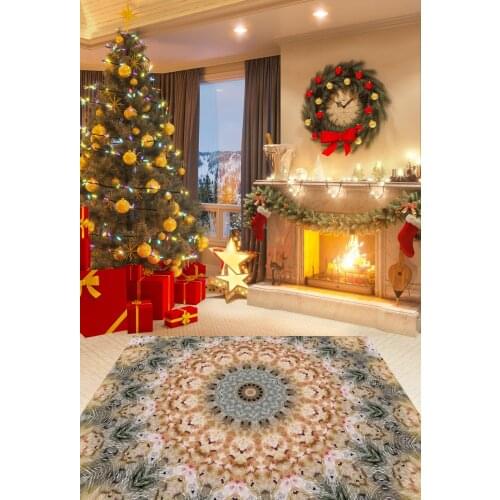 Christmas Background Noel Tree Stove Fireplace Photography Backdrops Kids Family Photo Studio Photo Booth Background XT-7405