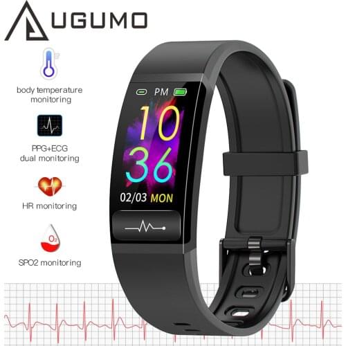 UGUMO M8 Smart Bracelet Body Temperature Monitoring electrocardiogram ECG PPG Smart Watch Heart Rate Blood Pressure Bracelet