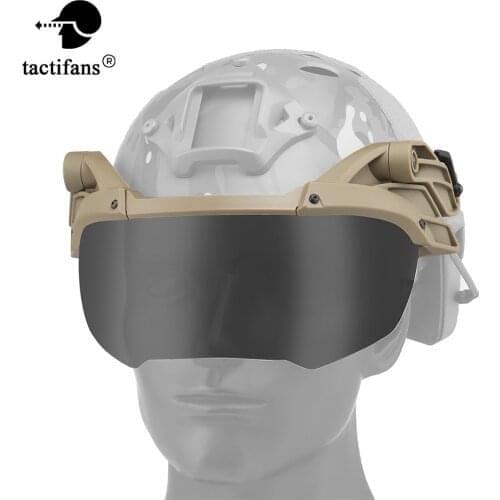 Tactical FAST Helmet Visor Goggle Anti-fog Interchangeable PC Lens Flip Up For FAST LE High Cut Helmets Paintball Accessories
