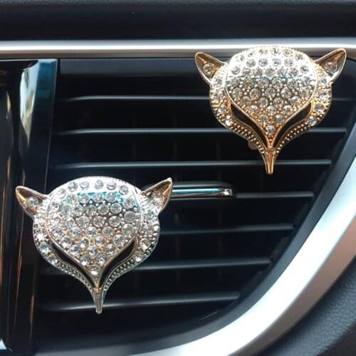 Bling Car Accessories Interior Automobile Air Vent Clip Cool Fox Decoration Car Freshener Scent Car Aroma Diffuser Car Ornaments