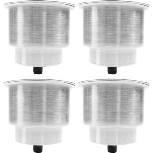 Recessed Stainless Steel Cup Drink Bottle Holder With Drain Marine For Boat Rv Camper Car Truck Two Stage Ashtray Door Stand