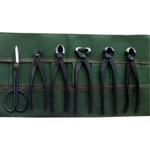 High Quality 6Pcs/set Beginner Bonsai tool kit Branch Cutter Knob Cutter scissors with bag