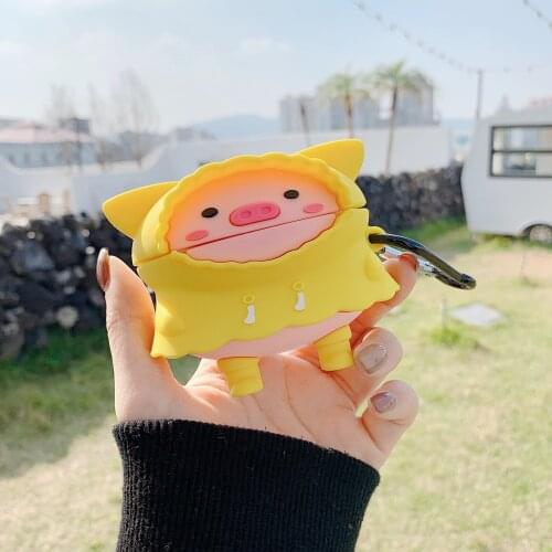 For Huawei Freebuds Pro Headphone Accessories Bluetooth Wireless Earphone case Protective Cover Cartoon 3D Raincoat Piggy Pig