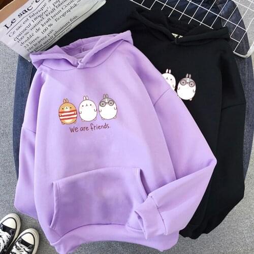 2021 Oversize Girls Blue Sweatshirts Autumn Kpop Fashion Ladies Elegant Loose Pullovers Female Cute Hooded Sweatshirt Women Chic