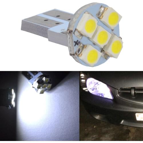 White T10 5smd 5 Smd 1210 3528 Wedge Auto motive Canbus Bulb Led Dc 12v Car Lighting World Wide Side Marker Lamp Tail Light