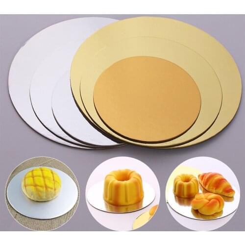 18PCS Golden Silver Round Cake Circle Cardboard Cake Drums Cake Base Plate Board Turntable Baking Tools